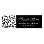 Wedding Favour Tag Black White Damask Business Card Templates