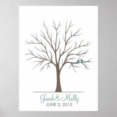 Wedding Fingerprint Tree – Classic Love Birds