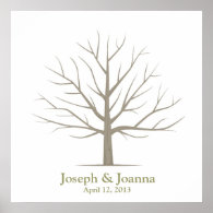 Wedding Fingerprint Tree - Square Posters