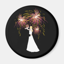 Wedding Fireworks Fridge Magnet