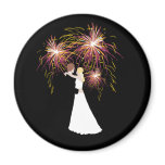 Wedding Fireworks Fridge Magnet