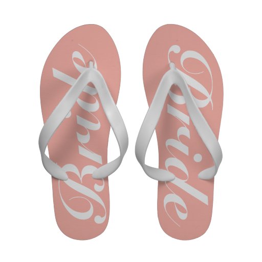 Wedding Flip Flop Sandals | Bride in Blush Pink