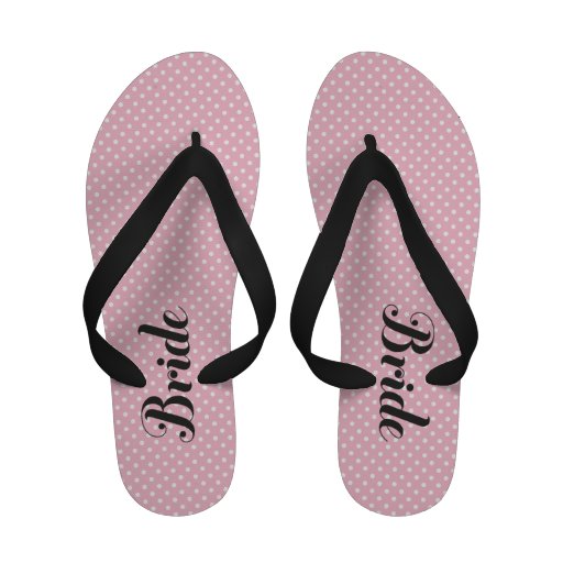 Wedding Flip Flop Sandals | Bride in Light Pink | Zazzle