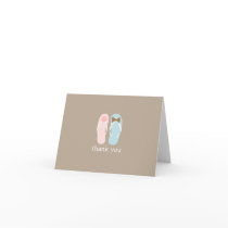 Wedding Flip Flops Folded Thank You Notes Greeting Card