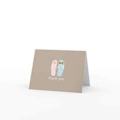 Wedding Flip Flops Folded Thank You Notes Greeting Card