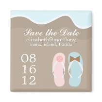 Wedding Flip Flops Fridge Magnet