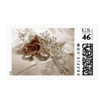 Wedding Flower and Rings Postage