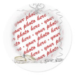 Wedding Frame with Rings & Ribbons Stickers