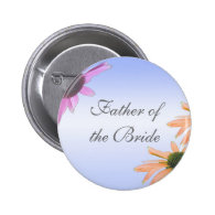 wedding gift, daisy flowers pinback button