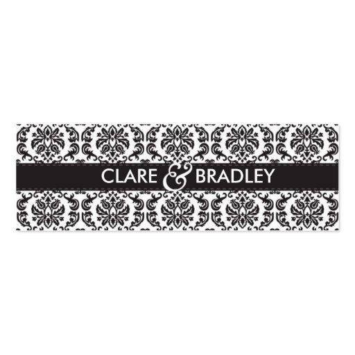 WEDDING :: gift tag :: damask - black Business Card Template