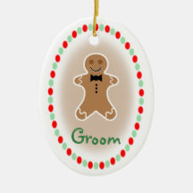 Wedding  - Gingerbread Groom Christmas Ornament