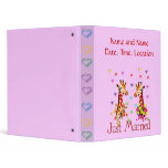 Wedding Giraffes 3 Ring Binders