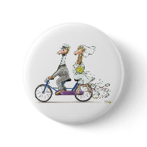Wedding giraffes pinback button