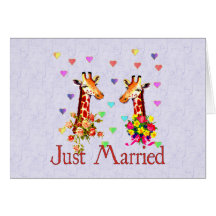 Wedding Giraffes Greeting Cards