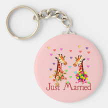 Wedding Giraffes Key Chain