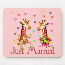 Wedding Giraffes mousepads