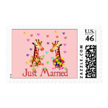 Wedding Giraffes Postage Stamp