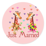 Wedding Giraffes sticker