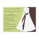 Wedding Gown Bridal Shower Invite postcards by EverAfter Wedding Gown Bridal Shower Invite postcards
