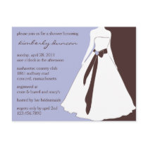 Wedding Gown Bridal Shower Invite postcards