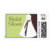 Wedding Gown Bridal Shower Postage Stamp