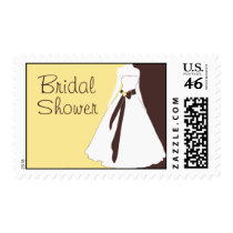 Wedding Gown Bridal Shower Postage Stamp