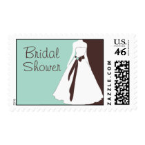 Wedding Gown Bridal Shower Postage Stamp