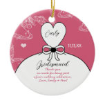 Wedding Gown Bridesmaid Wedding- You Choose Color Christmas Ornament