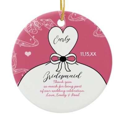 Wedding Gown Bridesmaid Wedding You Choose Color Christmas Ornament by 