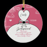 Wedding Gown Bridesmaid Wedding- You Choose Color Christmas Ornament