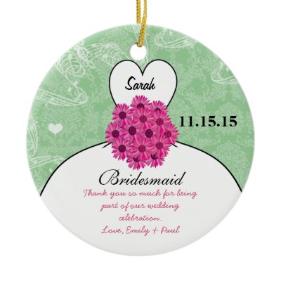 Wedding Gown Bridesmaid Wedding- You Choose Color ornaments