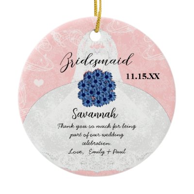 Wedding Gown Bridesmaid Wedding- You Choose Color ornaments