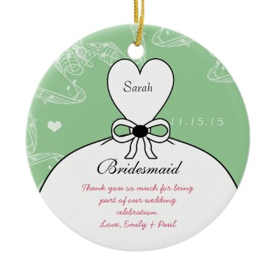 Wedding Gown Bridesmaid Wedding- You Choose Color Ornament