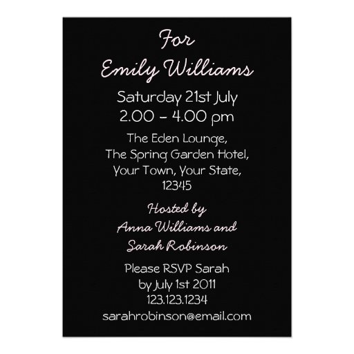 Wedding Gown Pink bridal shower invitation black