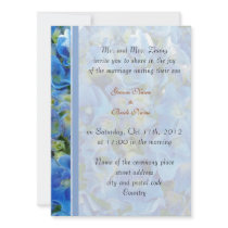 wedding, Groom's parents invitation blue hydrangea