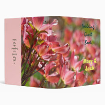 Wedding Guest Book binder book Pink Flowers