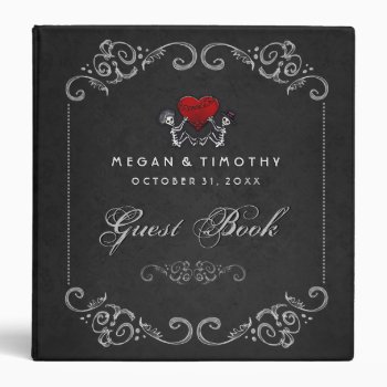 Wedding Guest Book Binder - Skeletons With Heart by juliea2010 at Zazzle