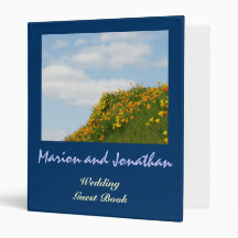Wedding Guest Book binders Blue Sky White Clouds