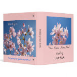 Wedding Guest Book Blue sky Pink Blossoms binders