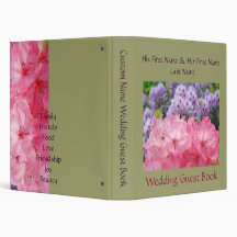 Wedding Guest Book Floral binder Pink Rhodies