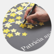 Wedding Guest Book Round Sticker