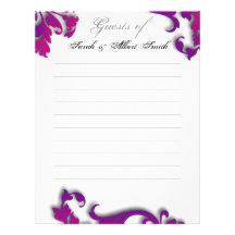 Wedding Guest Book Stationary Tropical Destination Customized Letterhead