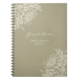 Wedding Guest Book Vintage Floral Notebook