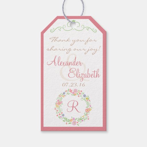 Wedding Guest Favor Thank You- Pack Of Gift Tags Zazzle