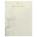 Wedding Guestbook Stationery - White Roses Letterhead Template