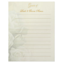 Wedding Guestbook Stationery - White Roses Letterhead Template