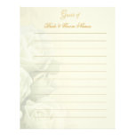 Wedding Guestbook Stationery - White Roses Letterhead Template