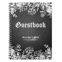 Wedding Guestbook Victorian Flourish Black notebooks