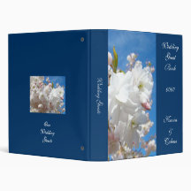 Wedding Guests Book binder Blue Sky Blossoms