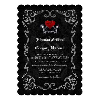 Wedding Halloween Skeletons Reception Info On Back 5x7 Paper Invitation Card by juliea2010 at Zazzle